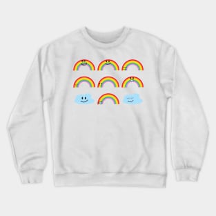 Cute rainbows and clouds characters Crewneck Sweatshirt